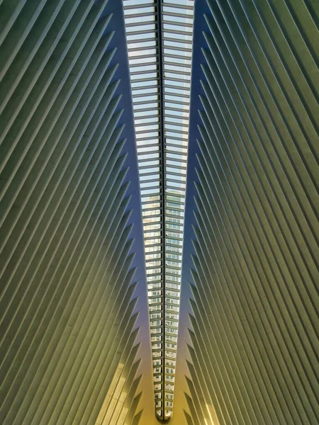 Transportnav Oculus New York Stad Financial District Interiör Visar Stora — Stockfoto