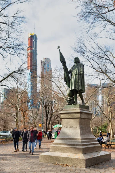 Christopher Columbus Statue Von Jeronimo Suol Central Park New York — Stockfoto