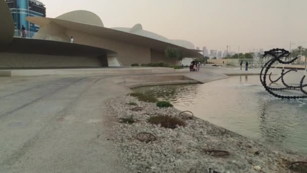 Museo Nacional Qatar Doha Catar Tiro Luz Del Día Interior — Vídeos de Stock