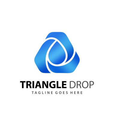Soyut Üçgen Bırakma Simgesi Logo Tasarım Vektörü Resmetme Şablonu