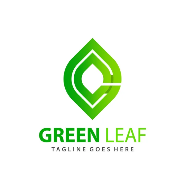 Letra Abstrata Folha Verde Gráficos Modernos Logo Design Vector Ilustração —  Vetores de Stock