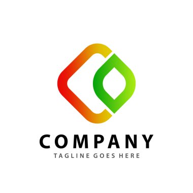 Abstract Square Leaf Graphics Logo Design Vector Illustration