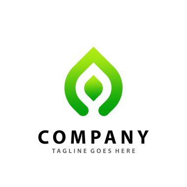 Abstract Square Green Leaf Graphics Logo Design Vector Illustration