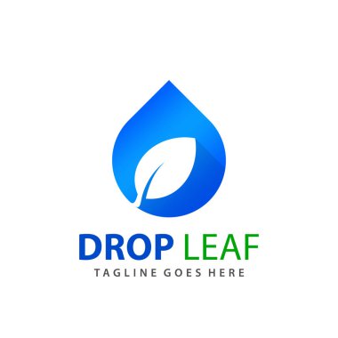 Abstract Drop and Leaf Modern Logo Design Vector Illustration