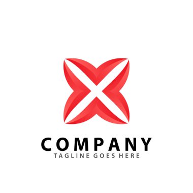 Abstract X Letter Lotus Logo Design Premium Stock Vector Illustration