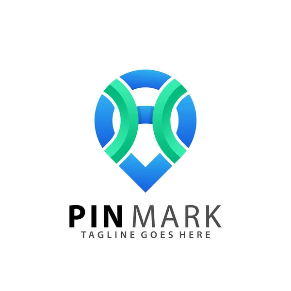 Abstract Letter Pin Mark Logo Design Premium Stock Vector Illustration — 图库矢量图片