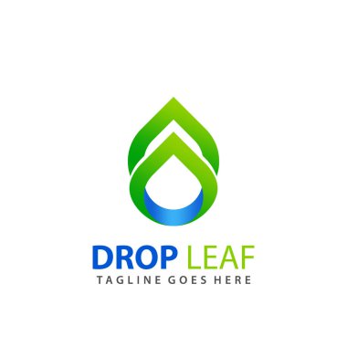 Abstract Gradient Drop and Leaf Modern Logo Design Vector Illustration
