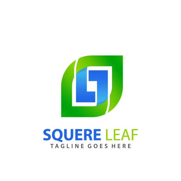 Abstract Gradient Square Andleaf Modern Logo Design Vector Illustration — 스톡 벡터