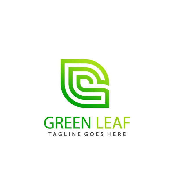 Lettera Green Leaf Monogram Logo Design Vector Illustration — Vettoriale Stock