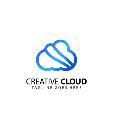 Soyut Crative Cloud Logoları Tasarım Vektörü İllüstrasyon Şablonu
