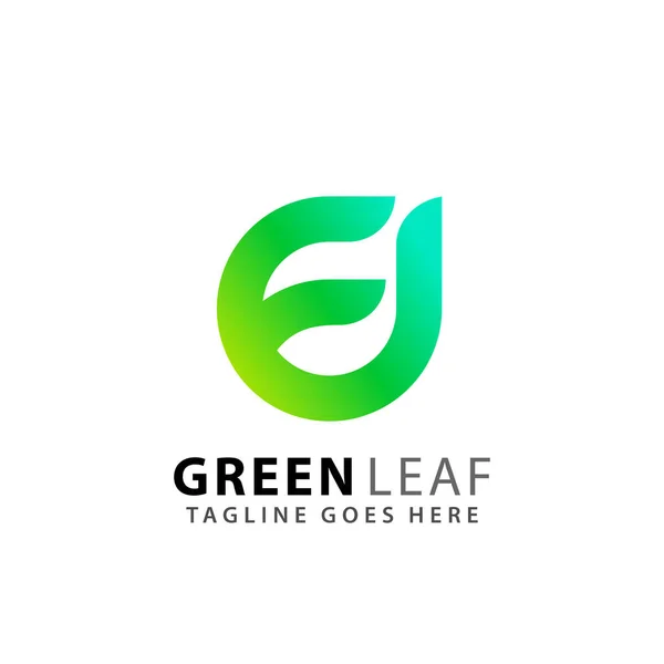 Tiivistelmä Green Eco Leaf Logos Design Vector Kuvitusmalli — vektorikuva