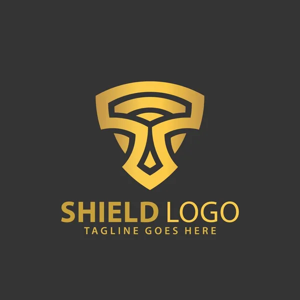 Soyut Harf T Shiled Spartan Logoları Tasarım Vektörü İllüstrasyon Şablonu Premium