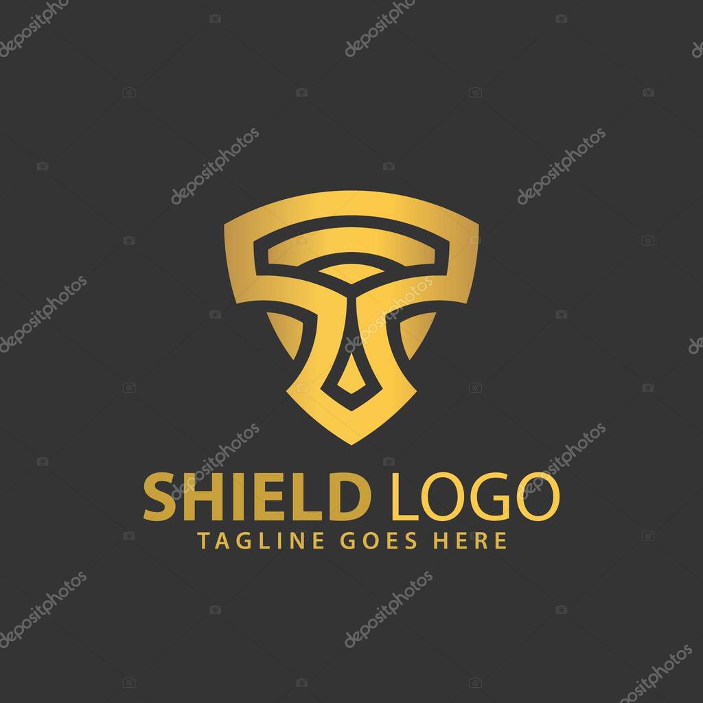 Abstract Letter T Shiled Spartan Logos Design Vector Illustration Template Stock Premium