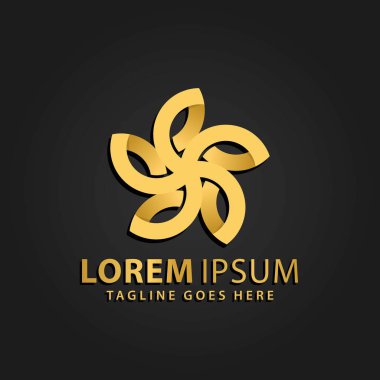 3d Altın Yıldız Yaprak Soyut Logoları Tasarım Vektörü Resmetme Şablonu Premium
