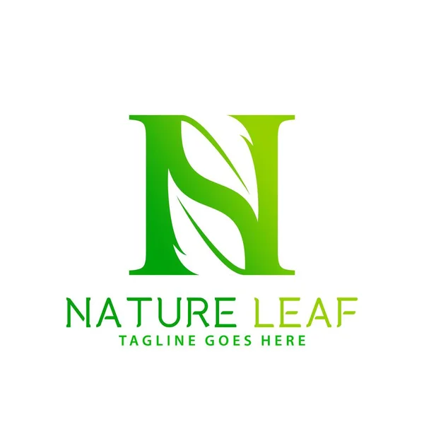 Lettera Natura Verde Foglia Astratto Logos Design Vettoriale Illustrazione Template — Vettoriale Stock