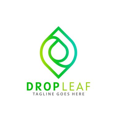 Soyut Düşür Yaprak Grafik Logoları Tasarım Vektörü Çizim Şablonu