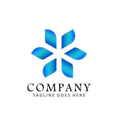 Çiçek Mavisi Logoları Tasarım Vektörü Çizim Şablonu