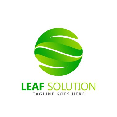 Soyut Harf S Çemberi Yaprak Logoları Tasarım Vektörü Çizim Şablonu