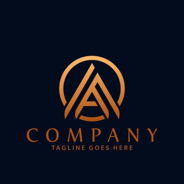 Soyut Çember Harf A Şirketi Modern Logo Tasarım Vektörü Resmetme Şablonu