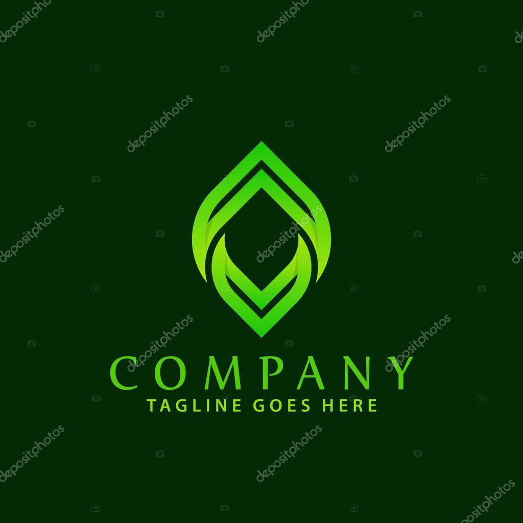 Awesome Letter V Leaves Modern Logos Design Vector Illustration Template