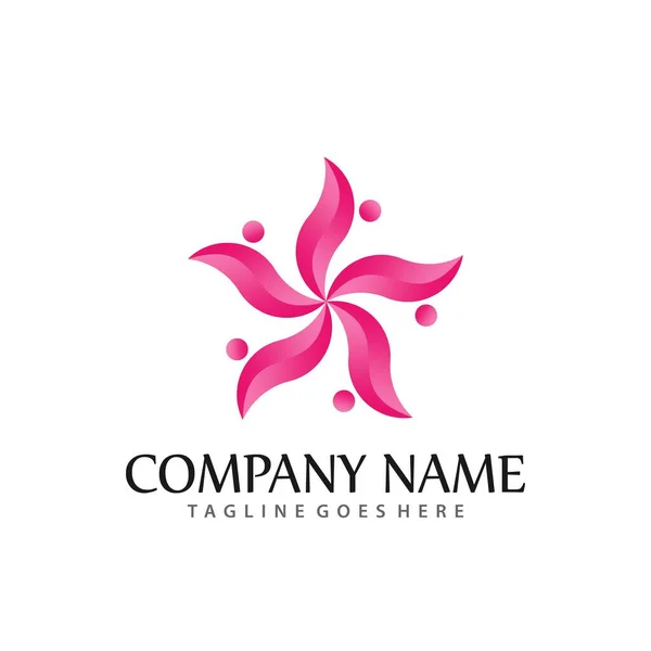 Star Beauty Flower Company Modern Logos Design Vector Illustration Template — Stock Vector