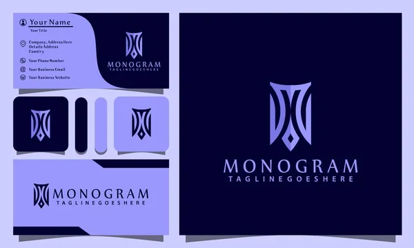 Elegáns Monogram Luxus Logók Design Vektor Illusztráció Line Art Stílusú — Stock Vector