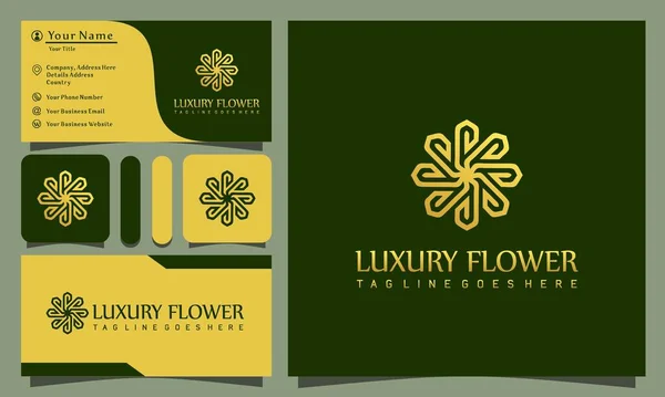 Oro Elegante Flor Lujo Logotipos Diseño Vector Ilustración Con Estilo — Vector de stock