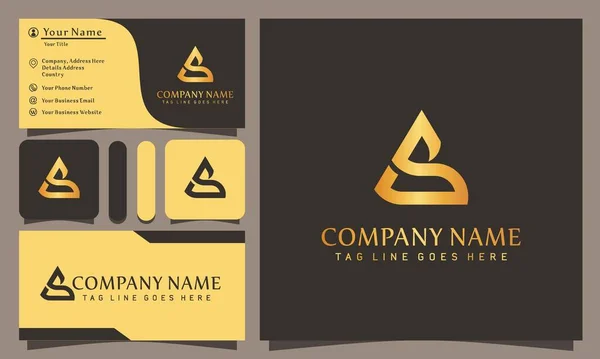 Letra Oro Triángulo Logotipos Lujo Diseño Vector Ilustración Con Estilo — Vector de stock