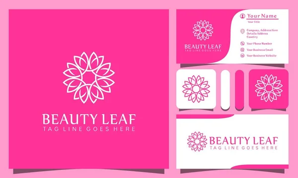 Minimalistyczny Elegancki Piękno Lotos Kosmetyczne Logo Design Wektor Ilustracja Linii — Wektor stockowy