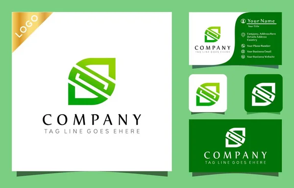 Letra Hojas Verdes Logo Diseño Inspiración Vector Ilustración Con Estilo — Vector de stock