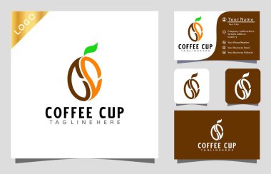 Kahve kupası logosu ilham verici vektör çizimi, modern şirket simgesi