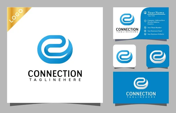Carta Conexión Red Tecnología Logo Diseño Inspiración Vector Ilustración Moderno — Vector de stock