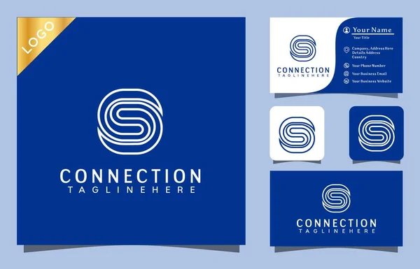 Conexión Red Social Tecnología Logo Diseño Inspiración Vector Ilustración Moderno — Vector de stock