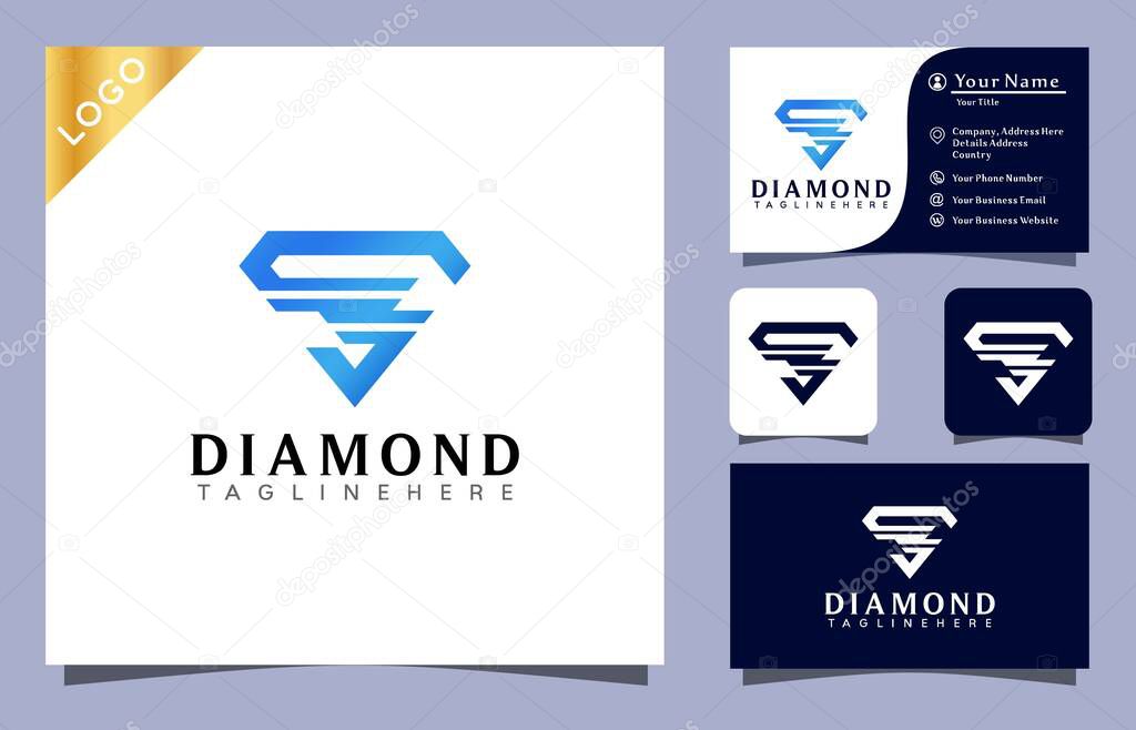 Letter S Diamond Crystal logo design inspiration vector illustration, modern company icon business card