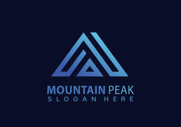 Mountain Peak Triangle Logo Design Vektor Illustration Mall — Stock vektor