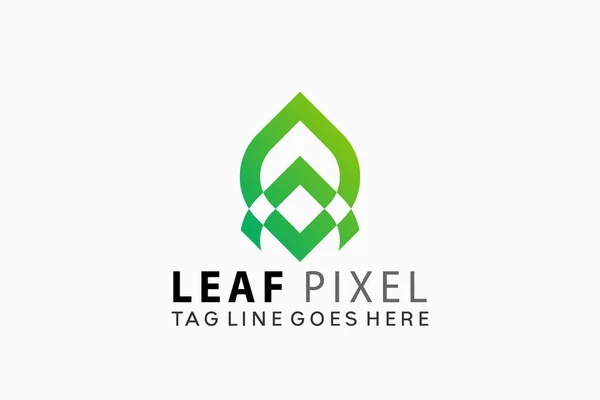 Pixel Leaf Rocket Creatief Logo Design Vector Illustratie — Stockvector