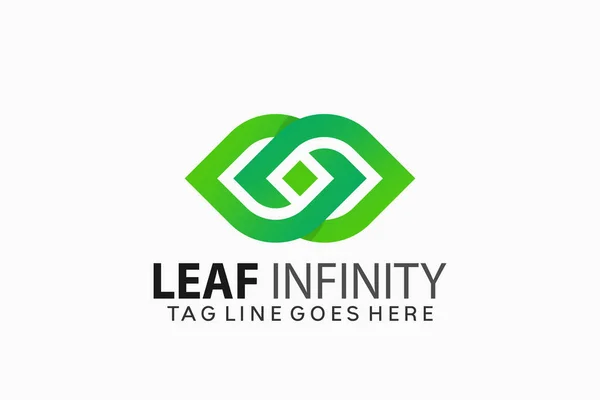 Leaf Infinity Creatief Logo Design Vector Illustratie — Stockvector