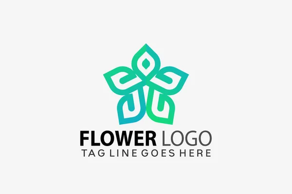 Flower Leaf Star Creatief Logo Design Vector Illustratie Sjabloon — Stockvector