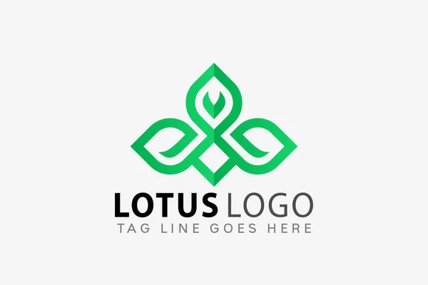 Lotus Flower Leaf Creatief Logo Design Vector Illustratie — Stockvector