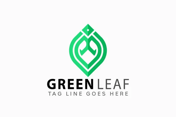 Αφηρημένη Green Leave Logo Σχεδιασμός Διάνυσμα Εικονογράφηση — Διανυσματικό Αρχείο