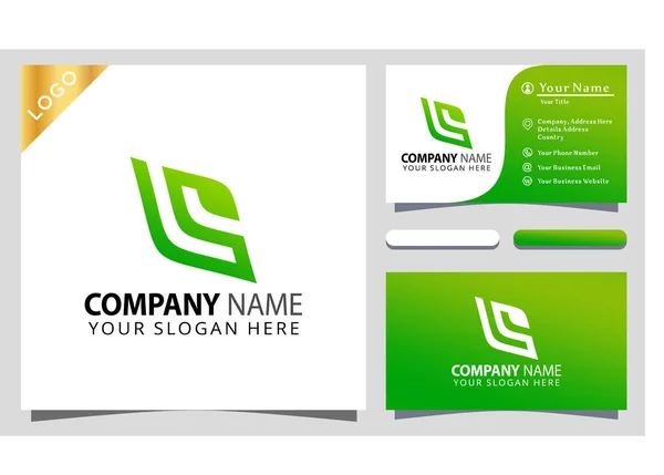 Letter Leaf Barevné Logo Design Inspirace Vizitka — Stockový vektor