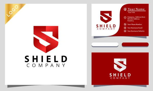 Letra Shield Diseño Colorido Logo Inspiraton Tarjeta Visita — Vector de stock