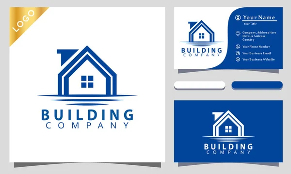 Home Costruzione Immobiliare Logo Design Inspiraton Biglietto Visita — Vettoriale Stock