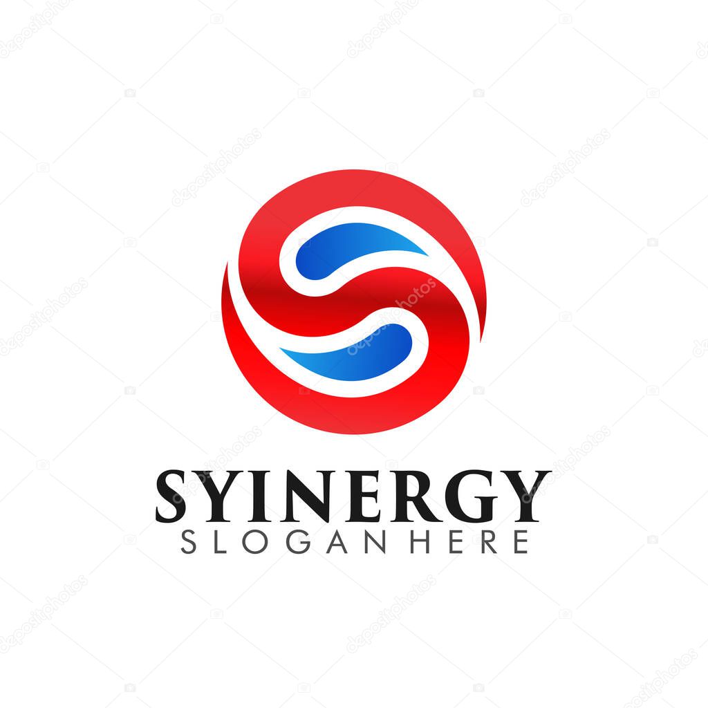 Abstract Colorful Letter S, Yin Yang, Monogram Logo Design Symbol Vector Illustration