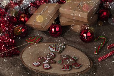 Noel arkaplanı, Mutlu Noeller, Mutlu yıllar, Noel süslemeleri