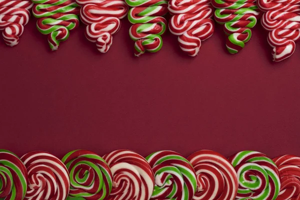 Christmas Candy Red Background Happy New Year — ストック写真