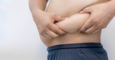 Şişman Asyalı obez adamlar. Şişko adam..