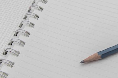 Açık deftere yerleştirilmiş kahverengi tahta kalem