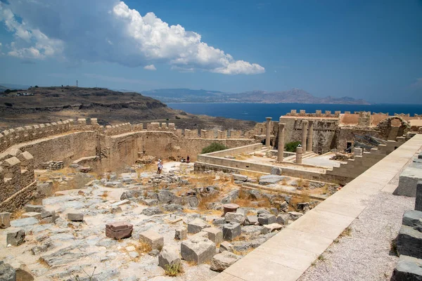 Acropoli Lindos Sull Isola Rodi Grecia — Foto Stock