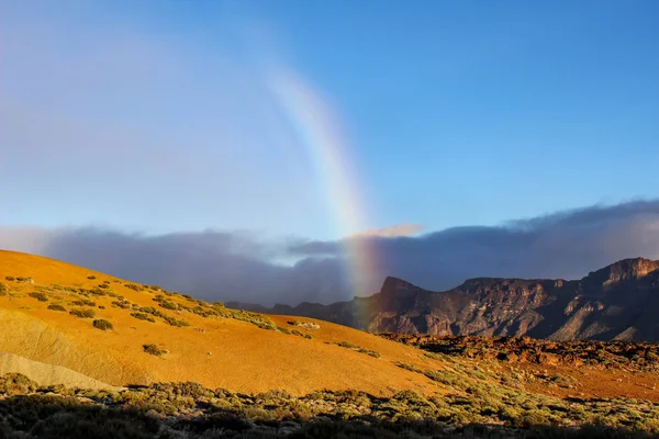 Landschaft Mit Regenbogen Rund Den Teide Dem Höchsten Berg Spaniens — Stockfoto